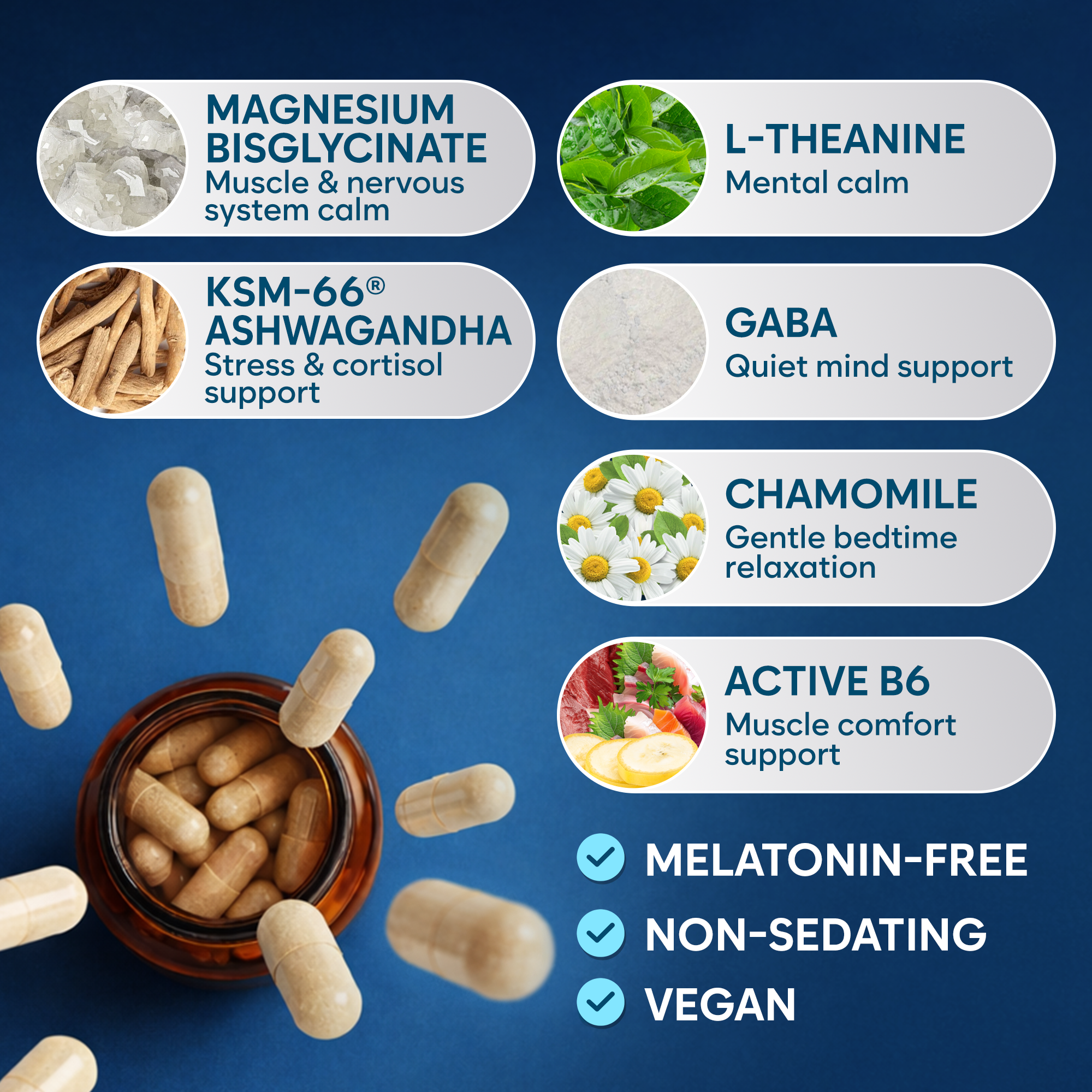 Facime Magnesium Glycinate - The Melatonin-Free Relaxation Stack for Body, Mind & Sleep
